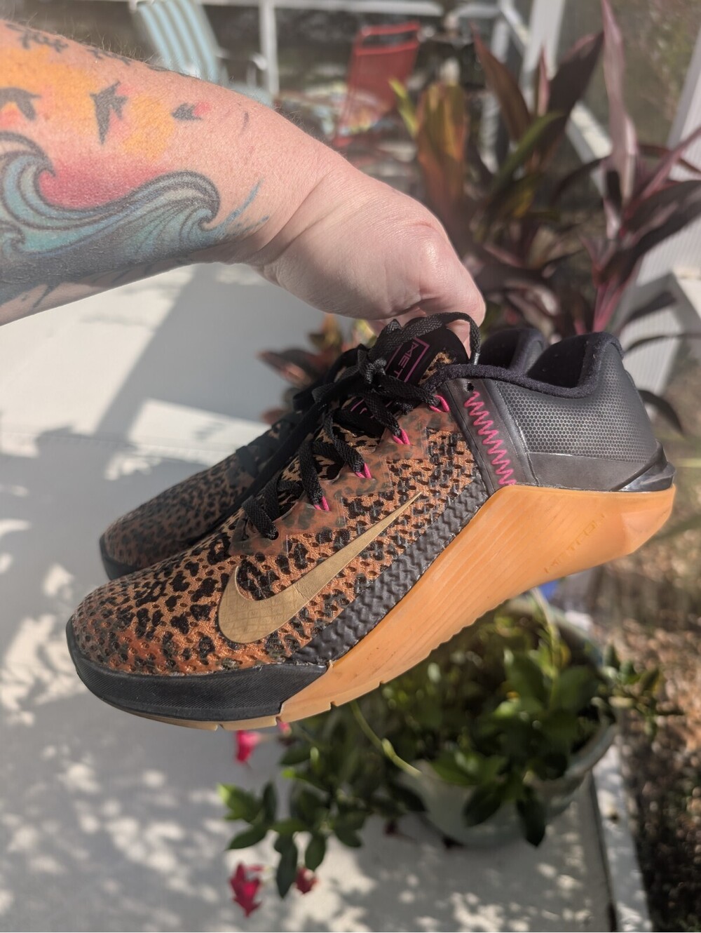 Nike Metcon 6 Premium Women’s Size 7.5 Training Crossfit Shoes Leopard Cheetah